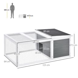 PawHut Rabbit Hutch Animal Cage Pet Run Cover, with Water-resistant Asphalt Roof