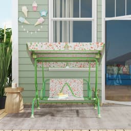 AIYAPLAY Kids Garden Swing Chair, Swing Seat with Adjustable Canopy, Green