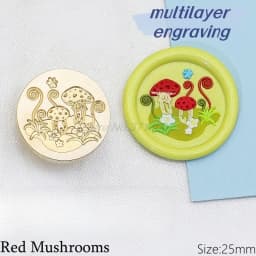 Retro Mushrooms Baby Cute Book Wax Seal Stamp Vintage Head For Scrapbook Envelopes Wedding Invitations Gift Cards Packaging