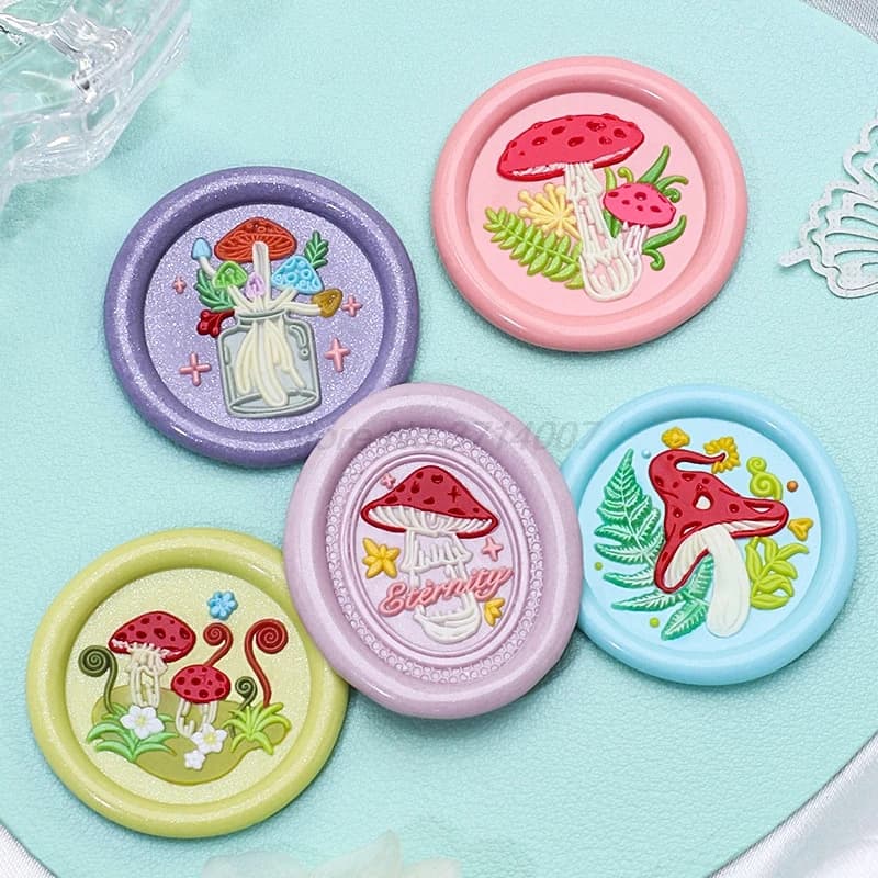 Retro Mushrooms Baby Cute Book Wax Seal Stamp Vintage Head For Scrapbook Envelopes Wedding Invitations Gift Cards Packaging