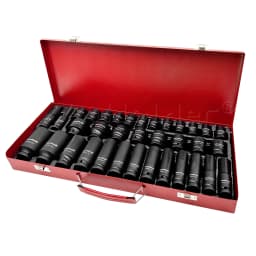 35PCS 1/2 Inch Drive Deep Impact Socket Tool Set 8-32mm Wall Spindle Axle Nut Garage Repair Tool with Red Box