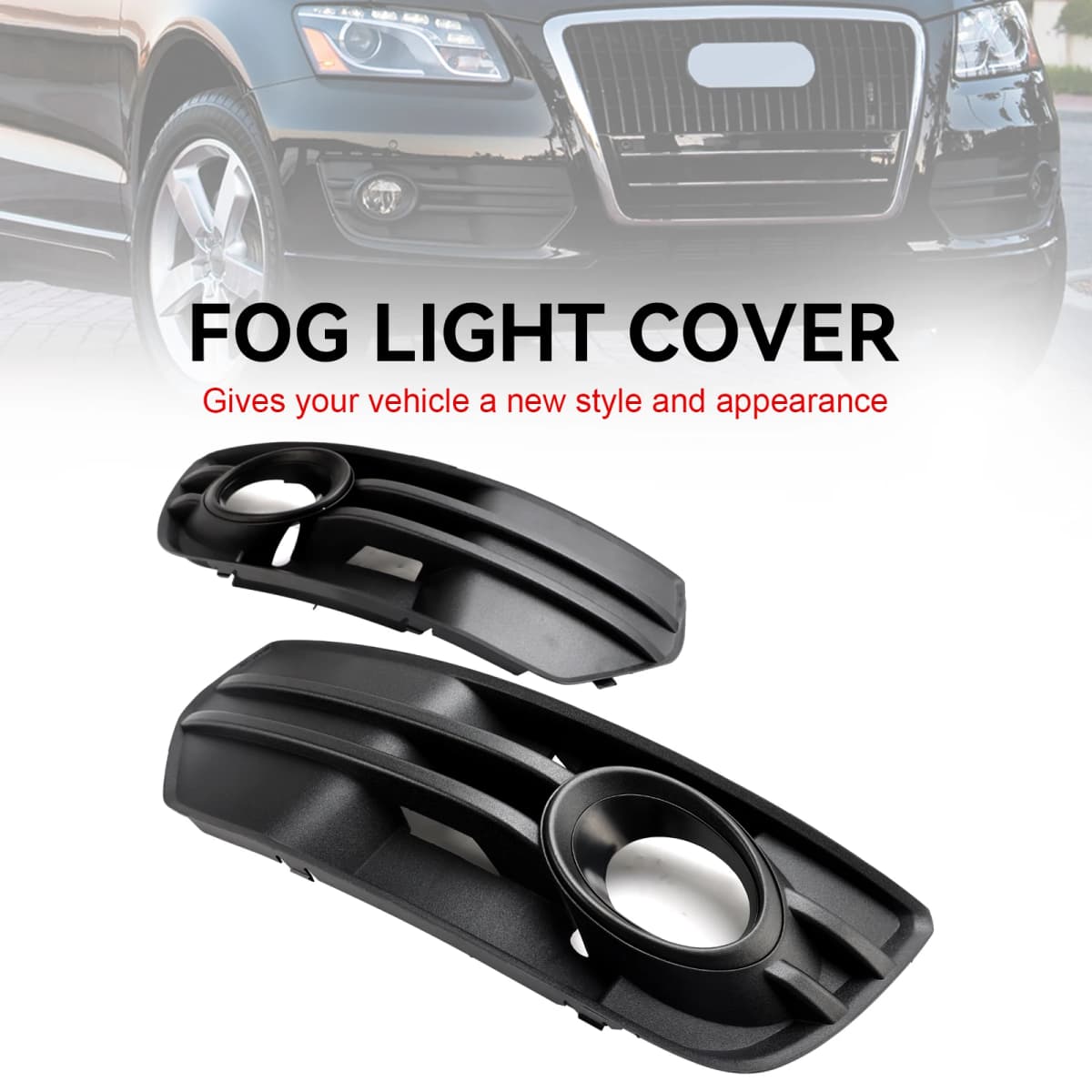 Artudatech 2PCS Front Bumper Grill Fog Light Lamp Covers Trim Fit Audi Q5 2009-2012