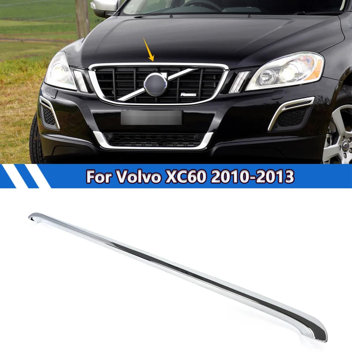 magickit Front Grille Upper Molding Trim Strip For Volvo XC60 2010 2011 2012 2013 Chrome Decorative Strip replace for 31290998