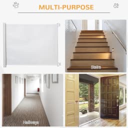 PawHut Retractable Pet Safety Gate, Folding Stair Barrier, Guard Door