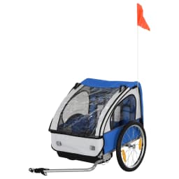 HOMCOM 18m+ 2-Seat Child Bike Trailer for Kid w/ Steel Frame Seat Belt