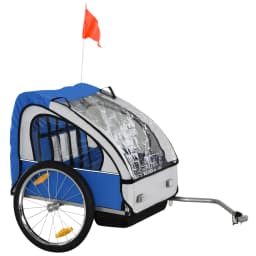 HOMCOM 18m+ 2-Seat Child Bike Trailer for Kid w/ Steel Frame Seat Belt