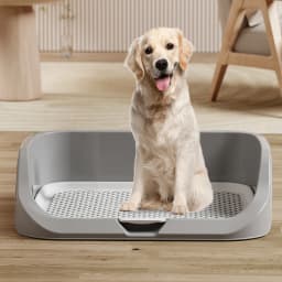 Tieker Large Size Dog Toilet Dog Potty Tray, Pet Training Mat Indoor Dog Potty Anti-Step Grid Cat Litter Box Cleaning Tool