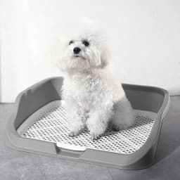 Tieker Large Size Dog Toilet Dog Potty Tray, Pet Training Mat Indoor Dog Potty Anti-Step Grid Cat Litter Box Cleaning Tool
