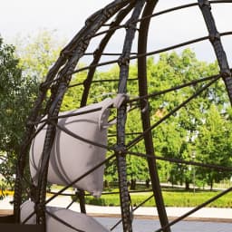 Outsunny Garden Egg Chair Outdoor Hanging Swing Chair, Folding Basket, Grey