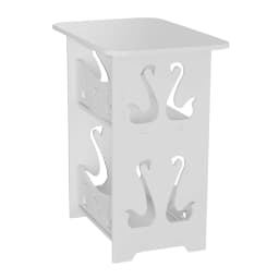 Nordic modern living room side table double layer PVC coffee table living room shelf storage table bedside table