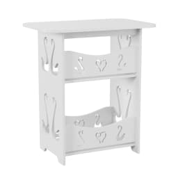Nordic modern living room side table double layer PVC coffee table living room shelf storage table bedside table