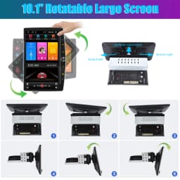 ESSGOO 10.1" 1 DIN Touch screen Universal Wireless carplay Android auto Car Stereo Radio 64G Android 14 GPS NAVI SWC BT MIC WIFI