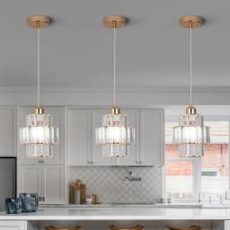 Led Crystal Pendant Light Green Chandelier Modern Hanging Ceiling Lamp Fixture Aisle Dining Room Kitchen Island Retro Home Decor