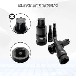 24PEICES of Impact Torx Bit Socket Set 1/4,3/8,1/2" Drive T6-T70 & Long Reach Extension Bars Auto Repairing