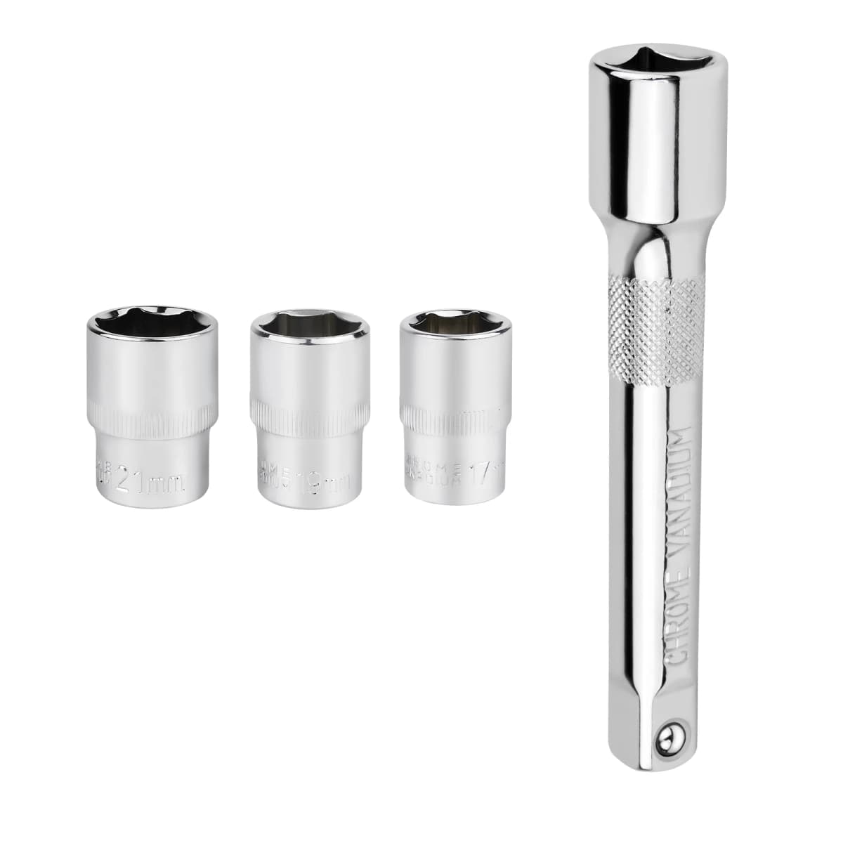 Ratchet Torque Wrench 28-210Nm, 1/2" Drive, Torque Wrench Set Extension Bar & Wheel Bolt Sockets 17mm-19mm-21mm, Storage Box