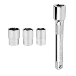 Ratchet Torque Wrench 28-210Nm, 1/2" Drive, Torque Wrench Set Extension Bar & Wheel Bolt Sockets 17mm-19mm-21mm, Storage Box
