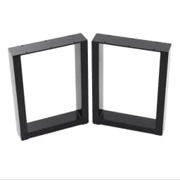 Voltsify Set of 2 Metal Table Bench Legs Frames Square Steel Base Stands, 60x71CM