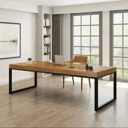 Voltsify Set of 2 Metal Table Bench Legs Frames Square Steel Base Stands, 60x71CM