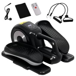 SPORTNOW Under Desk Elliptical Machine, Sit Down Pedal Exerciser with Forward and Reverse Motion, 12 Programs, LCD Monitor