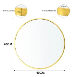 【Breeins】Nordic Round Bathroom Framed Mirror Wall Hanging Bedroom Home Decoration Wall Mounted