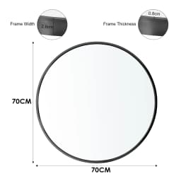 【Breeins】Nordic Round Bathroom Framed Mirror Wall Hanging Bedroom Home Decoration Wall Mounted