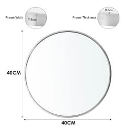【Breeins】Nordic Round Bathroom Framed Mirror Wall Hanging Bedroom Home Decoration Wall Mounted