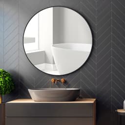 【Breeins】Nordic Round Bathroom Framed Mirror Wall Hanging Bedroom Home Decoration Wall Mounted