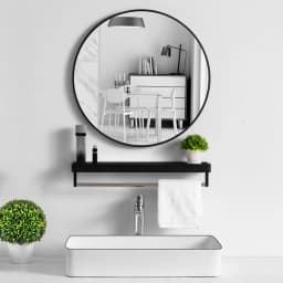 【Breeins】Nordic Round Bathroom Framed Mirror Wall Hanging Bedroom Home Decoration Wall Mounted