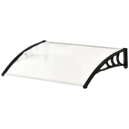 Outsunny Curved Window Canopy, Aluminium Polycarbonate Awning, 120x75cm, White