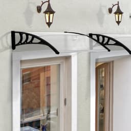 Outsunny Curved Window Canopy, Aluminium Polycarbonate Awning, 120x75cm, White