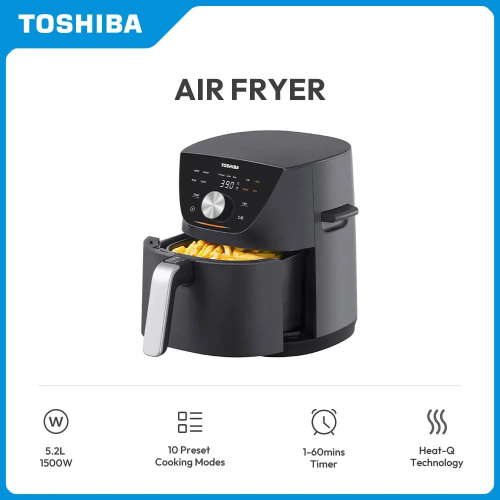 5.2L Air Fryer with Heat-Q Technology, Quick and Easy Meals, 8 Preset Menus