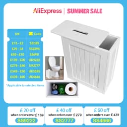 DayPlus Bathroom Storage Unit, Toilet Paper Organizer Storage Cupboard, White Wooden Tidy Storage Box, Toilet Roll Paper Cabinet