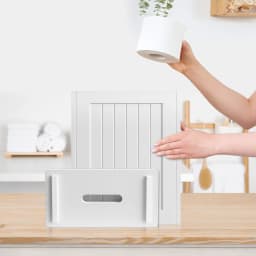 DayPlus Bathroom Storage Unit, Toilet Paper Organizer Storage Cupboard, White Wooden Tidy Storage Box, Toilet Roll Paper Cabinet