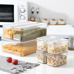 Voltsify Set of 7 Nesting Refrigerator Organiser Transparent Food Storage Containers