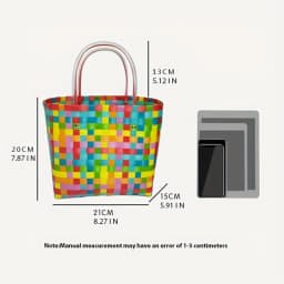 Woven Camping Tote Bag for Picnic Beach Vacations - Vegetable Basket