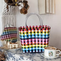 Woven Camping Tote Bag for Picnic Beach Vacations - Vegetable Basket
