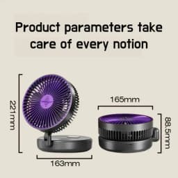 Foldable Desktop Fan Mini Wall-Mounted Fan With Warm Night Light Rechargeable 4 Gears Adjustable Portable Air Circulation Fan