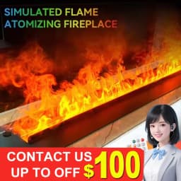 Steam Fireplace with Remote Control Realistic Flame Effect Eco-Friendly& Energy Saving Safe for Kids & Pets Modern Home Decor