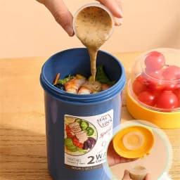 휴대용 플라스틱 샐러드 컵 용기 뚜껑 및 포크 포함, 아침 식사 오트밀 시리얼 너트 요구르트 컵,