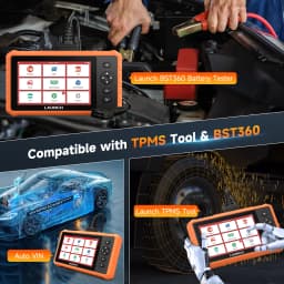 OBD2 Scanner All System Diagnostic 32+ Reset Service Active Test OBD2 Diagnostic Tool with ABS Bleeding LAUNCH X431 CRP919C Lit