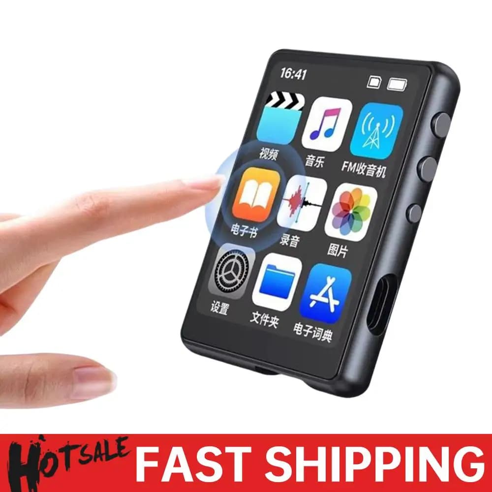 MP3 MP4 Player Lossless Music Player Full Touch Screen Bluetooth-Compatible Portable MP3 Player with Speaker FM/E-book/Recorder