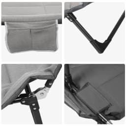 Portable Folding Bed Rollaway Bed Office Nap Camp Bed Multi-functional Recliner Single Bed with Pillow 190*66*35cm