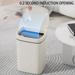 16L Automatic Motion Sensor Bathroom Trash Can with Lid Smart Touchless Garbage Can for Kitchen Bedroom Office RV