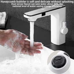 Smart Sensor Basin Faucet Screen Digital Display Hot Cold Water Mixer Tap Touchless Vanity Sink Faucet Automatic Switch Faucets