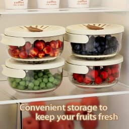 Collapsible Expandable Fruit Vegetable Filter Cup with Spoon Set for Fridge Kitchen Storage & Organization, Refrigerator Fresh B