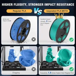 JAYO 3D Printer Filament PLA Meta 1.75MM PLA 3D Filament 5Rolls/set Toughness 3D Printing Materiasl Fit Most 3D Printers