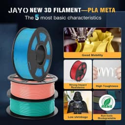 JAYO 3D Printer Filament PLA Meta 1.75MM PLA 3D Filament 5Rolls/set Toughness 3D Printing Materiasl Fit Most 3D Printers
