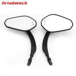 Artudatech Black Diamond Rear View Mirrors Motorcycle For Cruiser Touring Chopper Sportster