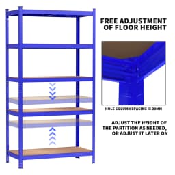 5 Tier Shelving Unit,Metal Shelving Unit,Adjustable - Can be split into 2 smaller Shelf Units,Garage Shelving for Garage Storage
