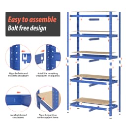 5 Tier Shelving Unit,Metal Shelving Unit,Adjustable - Can be split into 2 smaller Shelf Units,Garage Shelving for Garage Storage
